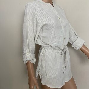 Women's EXOFFICIO Collarless BUGS AWAY Button Front BLOUSE Tunic SHIRT  XS